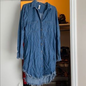 Fringe blue jean dress boutique. Size medium